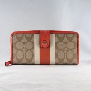 Coach Signature Stripe PVC Wallet (Used)